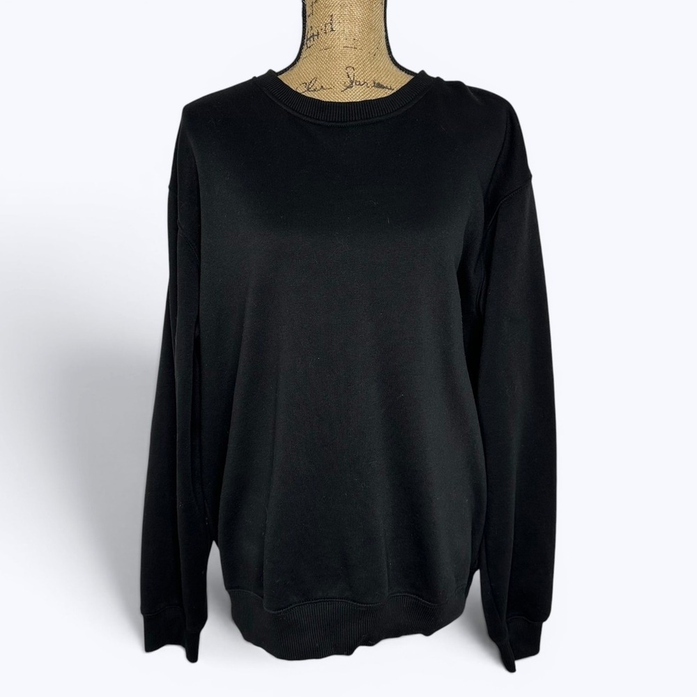 Kenneth Cole New York The Fleece Sweatshirt Black Organic Cotton Basic Mens XL